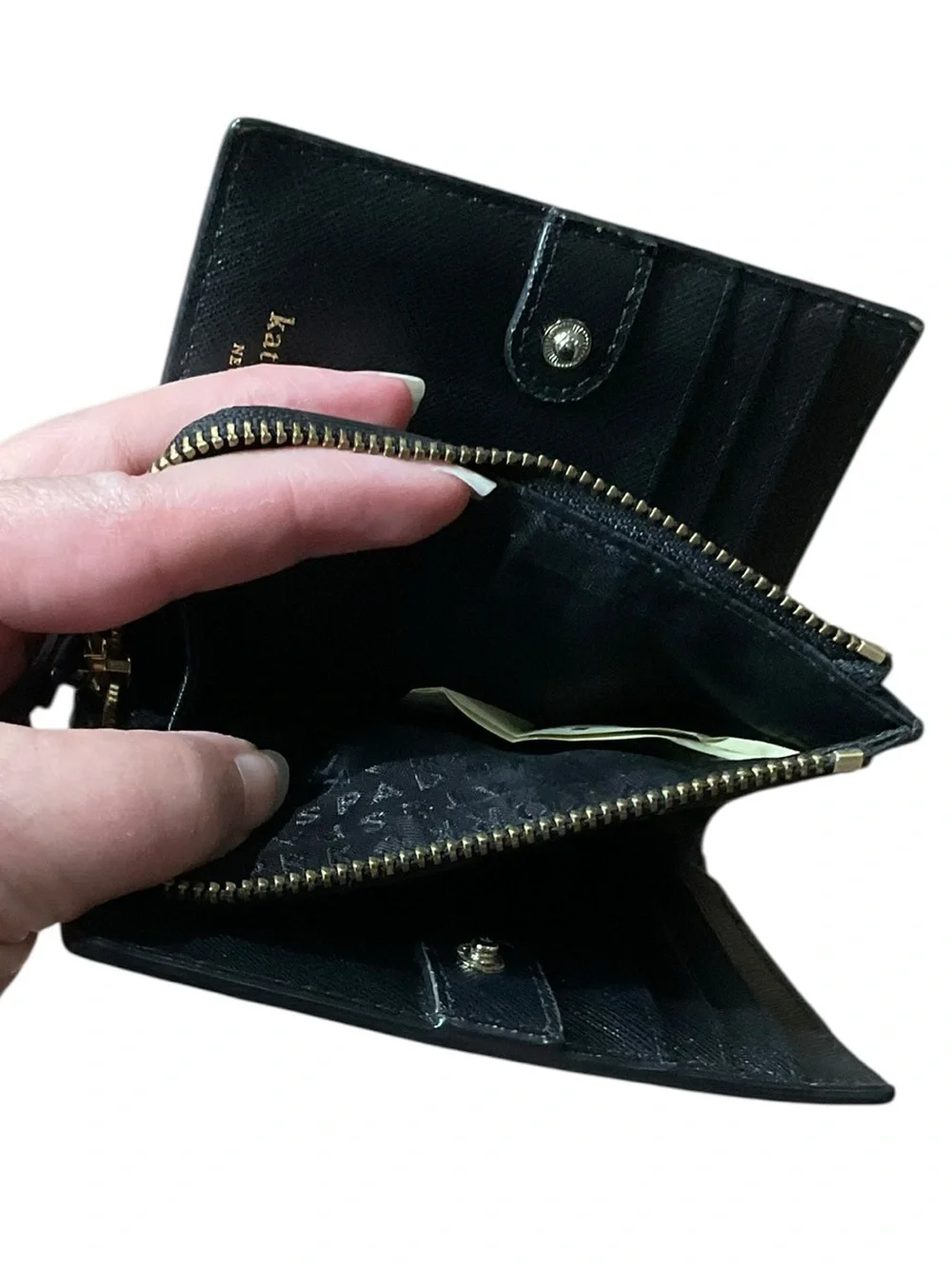 kate spade Laurel Way Small Shawn Wallet in Black Saffiano Textured Leather
